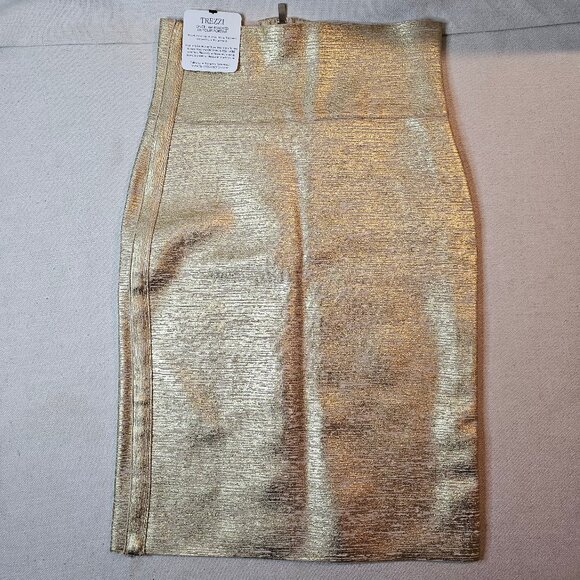 Trezzi Collection - Melaine High Waist Gold Skirt - Size S - Picture 1 of 6